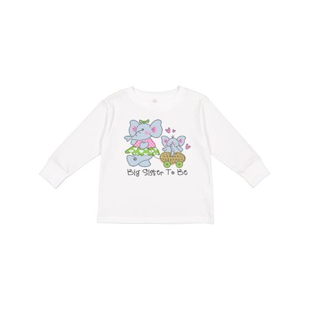 

Inktastic Elephant Future Big Sister Gift Toddler Toddler Girl Long Sleeve T-Shirt