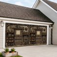 thumbnail image 4 of Farmhouse Wooden Garage Door Cover Banner 7 x 8 FT, Old Vintage Antique Time Cottage Scene Garage Door Curtains Backdrop with Grommets for Indoor Outdoor Wall Party Porch Yard Decorations Background, 4 of 9