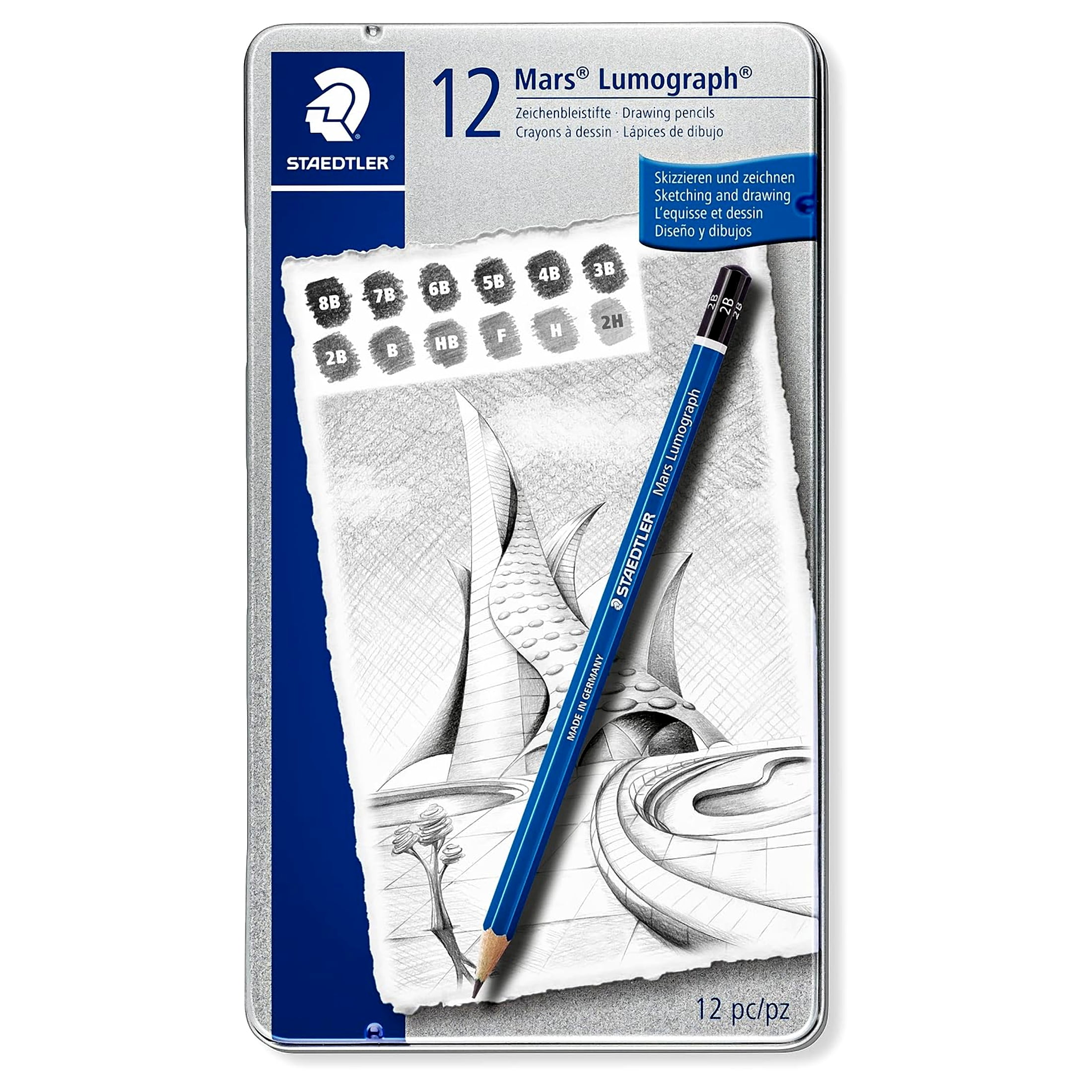 Staedtler Lumograph Pencil Set, 12-Pencils, Soft Degrees