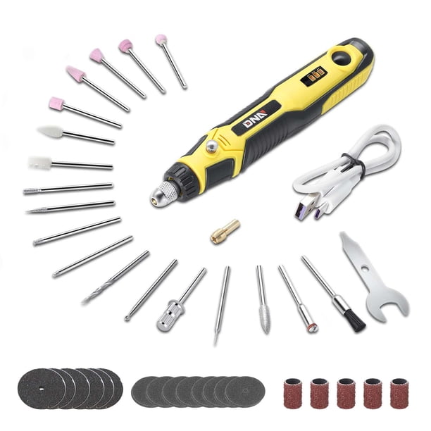 Kit de herramientas rotativas eléctricas DNA MOTORING TOOLS-00220 3,7 V, color amarillo