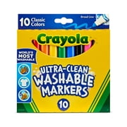 Crayola Ultra-Clean Washable Broad Line Markers, 10 Ct, Back to School Supplies, Classroom Essentials for Teachers, Gift, 3+