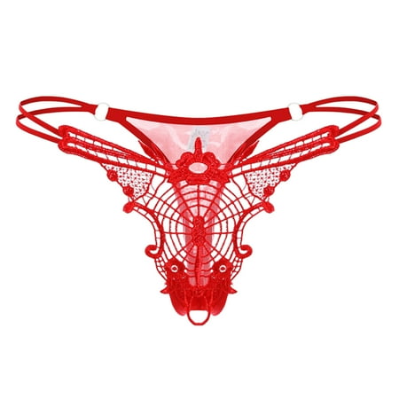 

RPVATI Women s Underwear See Through Solid Thong for Women Hollow Out Low Waisted G-String