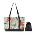 thumbnail image 7 of FORMRS Canvas Laptop Tote Bag for Women with 15.6" Computer Compartments Shoulder Handbag, Red and White Floral Pattern, 7 of 7