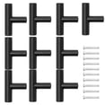 thumbnail image 2 of 10 Pcs Aluminium Alloy Handle Cabinet Door Handle Durable Handle with Screws for Furniture Cabinet Drawer (Black), 2 of 5