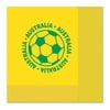 Club Pack of 192 Green and Yellow 2-Ply "Australia" Soccer Ball Paper Party Lunch Napkins 6.5"