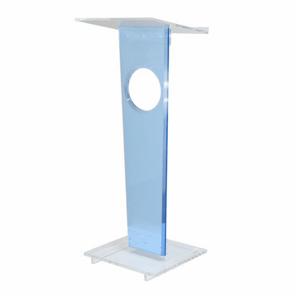 Kingdom TKLCONTBLUE Acrylic Blue Contender Podium - Modern Tapered Design, Lightweight, and Easy to Transport