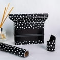 thumbnail image 4 of CozyNestFinds Reversible Wrapping Paper - Mini Roll - 17 Inch X 33 Feet - Black and Delicate Polka Dots Design for Birthday, Holiday, Wedding, Baby Shower, 4 of 15