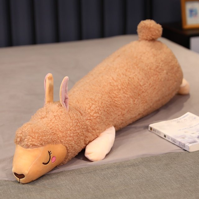 Giant Cute Soft Alpaca Plushie Toy Stuffed Sheep Plush Doll Animal Toy Sheep Throw Pillow Hug Sleeping Pillow for Kids Baby GiftAuburn100cm Deng Xun unisex