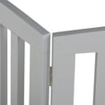 thumbnail image 6 of Favory  Pet Dog Gate, Foldable Freestanding Dog Door 4 Panel, White Wooden Z Shape Step Over Pet Fence for Entryway, Stairs, Doorway,Gray, 6 of 9