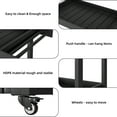 thumbnail image 3 of Senfot Utility Service Cart, 2-Shelf Outdoor Prep Cart Dining Table with Wheels and Lipped Shelves, 500 lbs. Capacity, Suitable for Home, Office, Patio Grilling, and Backyard BBQ, Black, 3 of 9