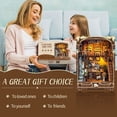 thumbnail image 4 of Strucwood DIY Book Nook Kit Caramel Dreams Wooden Puzzles with LED Dust Cover,3D Crafts Hobbies Gifts for Adults（SQ-03）, 4 of 10