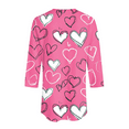 thumbnail image 4 of Fulorrnie T Shirts for Women Plus Size V Neck 3/4 Sleeve Graphic Tees Button Moisture Wicking Quick Dry Relaxed Fit Top Vacation Shirt, Hot Pink, S, 4 of 5
