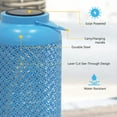 thumbnail image 5 of Abble Outdoor Solar Lantern Light Metal Decorative Light Patio Garden Lantern with Hollowed-Out Design Hanging Lantern- Aqua, 5 of 6