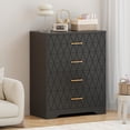 thumbnail image 2 of BouPower Dresser for Bedroom,4 Drawer Dressers Chest of Drawers,Modern Dresser,Wood Drawer Chest Storage Cabinet for Living Room,Hallway,Entryway,Home Office, 2 of 9
