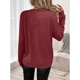 thumbnail image 4 of Whichone Essentials Women’s Long Sleeve T-Shirt, Super-Soft Stretch Fabric Round Neck Tee, Sizes S-XL, 4 of 8