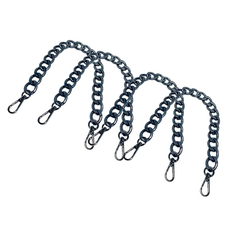 4x Metal Chain Strap Extender with Metal Buckle Chain Strap Accessory Black  