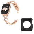 thumbnail image 1 of For Apple Watch Series 3/2/1 38mm Shiny Rhinestones Hollow Replace Strap+Black Watch Protective Case, 1 of 3