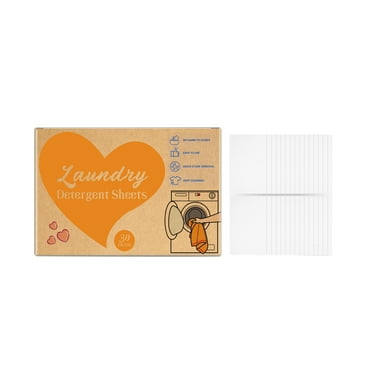 Eco-Friendly Laundry Detergent Sheets Biodegradable, Hypoallergenic, Travel-Friendly 30 Sheets Pack