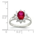 thumbnail image 3 of Sterling Silver Red Oval CZ Cluster Ring, 3 of 6