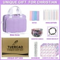 thumbnail image 2 of Bible Cover Case for Women with Shoulder Strap, Study Supplies Journaling Kit with Bible Highlighters, Mothers Day Christian Gifts, 2 of 8