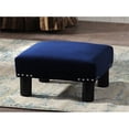 thumbnail image 2 of Jules Square Accent Footstool Ottoman Navy Blue, 2 of 10