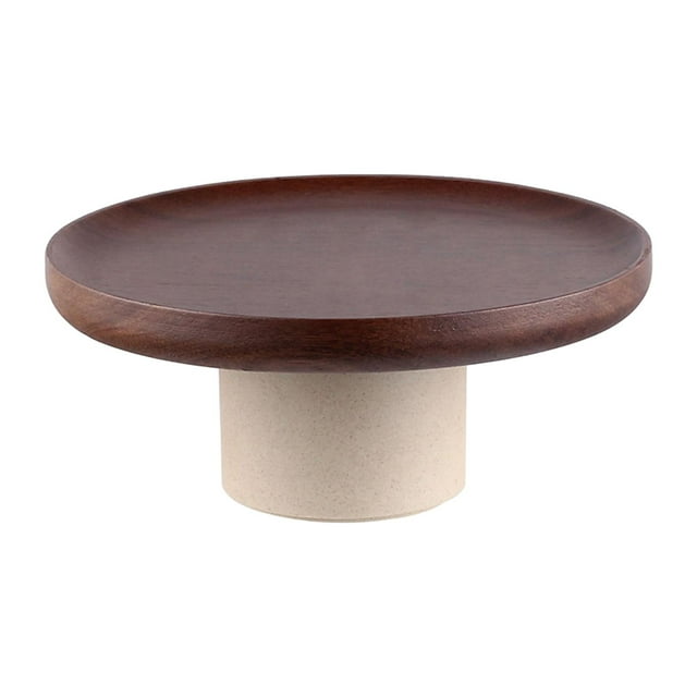 Plato de pastel de estilo japonés, soporte para postre, plato de madera, Pedestal de arcilla para mesa de postre, boda de cumpleaños, estilo , Talla L Sunnimix Puesto de pasteles