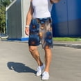 thumbnail image 6 of Goofa Elegant Blue Gold Blooms Pattern Men's Pajama Short Sleep Shorts Soft Comfortable Breathable Pajamas Shorts with Pockets-3X-Large, 6 of 6