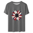 thumbnail image 3 of CLOISE American Flag Shirt Womens 4th of July Shirts Independence Day Print Tee Tops Gray XL, 3 of 3