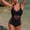 Black, variant on Women Mesh One Piece Swimsuits Deep V Neck Bathing Suit Tummy Control Swimsuit Mesh Hollow Out Swimwear Khaki M