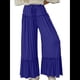 thumbnail image 2 of Pantalones Palazzo Holgados de Playa con Cintura Alta Elástica, Dobladillo con Volantes y Pierna para Mujer Azul XS, 2 of 7