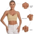 thumbnail image 7 of Ladies Lingerie Bras,V Neck Bra Padded Seamless Adjustable Straps Bralettes Everyday Basic Sleeping Bras, 7 of 7