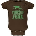 thumbnail image 1 of Always Be Yourself Frog Brown Soft Baby One Piece - 6 month, 1 of 1