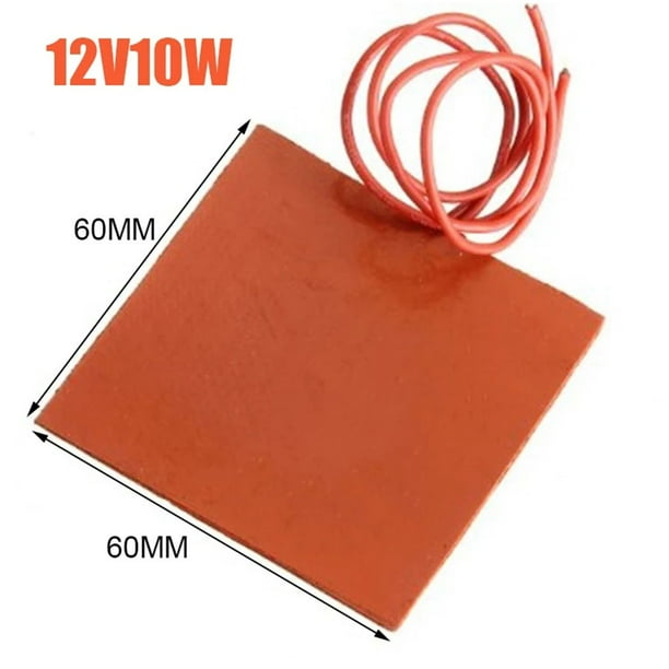Fule 12V 10W 60*60mm Silicone Heated Pad Square Rubber Heating Mat
