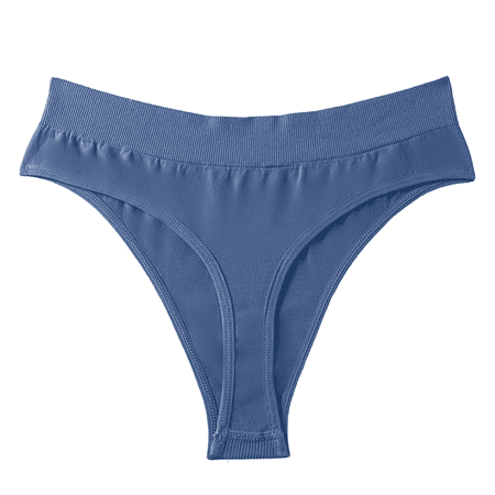 Fulorrnie Underwear for Women Plus Size Seamless Sport Comfort Panty Hipster Banded Waist Breathable Panties Blue L