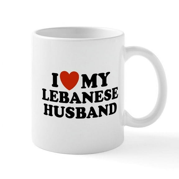 CafePress - I Love My Lebanese Husband Mug - 11 oz Ceramic Mug - Novelty Coffee Tea Cup