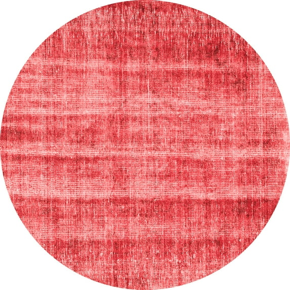Ahgly Company Indoor Round Abstract Red Contemporary Area Rugs, 3' Round