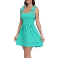 thumbnail image 7 of HDE Women's Summer Mini Romper Dress with Built in Shorts Bright Turquoise M, 7 of 7