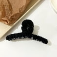 thumbnail image 4 of Women Hair Claw Plush Covered Solid Color Cross Teeth Hollow Out Solid Color Strong Claw Anti-slip Elastic Spring Women Hair Clamp Hair Gripper, 4 of 8