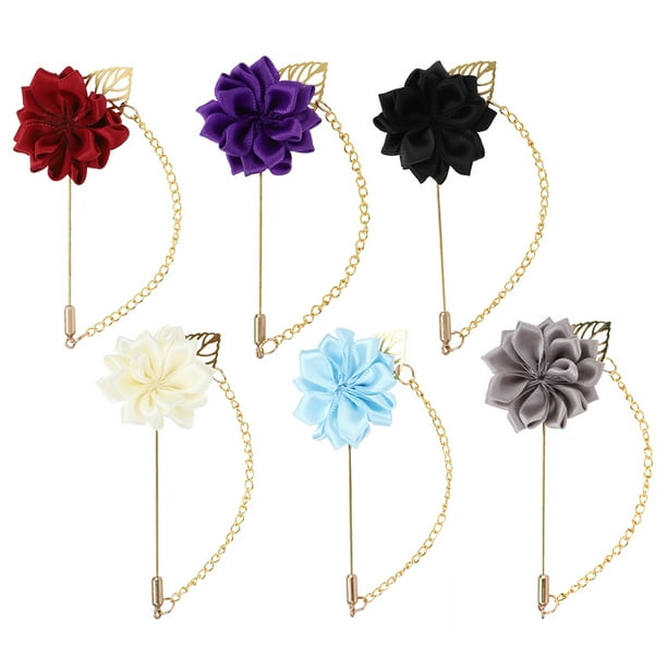 Broche de traje, 6 piezas, broche de cinta simple y hermoso, broche de cadena con forma de rosa, muy recomendado