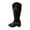 Black, variant on Lenago Winter Women's Knee-High Boots Chunky Block Boots with Side Zip Elastic Faux Leather Boots for Women Dress Boots Biker Motorcycle Riding Boots