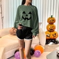 thumbnail image 6 of Elvqul Women's Loose Fit Long Sleeve Sweatshirt Crew Neck Jack-O-Lantern Pumpkin Relaxed Athletic Sporty Active, 6 of 6