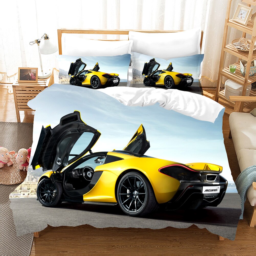 Sports Car Duvet Cover Sets Race Car Bedding Sets With Pillowcases For