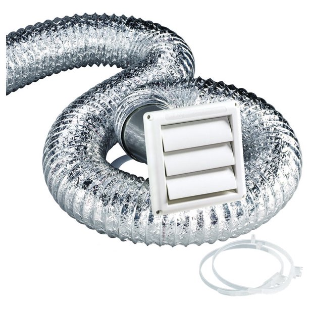 DeflectO Deflecto SK8WFW SupurrVent Dryer Vent Kit, Aluminum, White