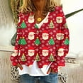 thumbnail image 1 of Cárdigan informal para mujer, cárdigan con botones y estampado navideño, chaqueta de moda, blusa para mujer, 1 of 5