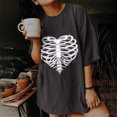 thumbnail image 2 of Camiseta de manga corta suelta con estampado de manga caída de Halloween para hombres y mujeres Pompotops hfajkhk140209, 2 of 9