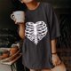 thumbnail image 2 of Camiseta de manga corta suelta con estampado de manga caída de Halloween para hombres y mujeres Pompotops hfajkhk140208, 2 of 9