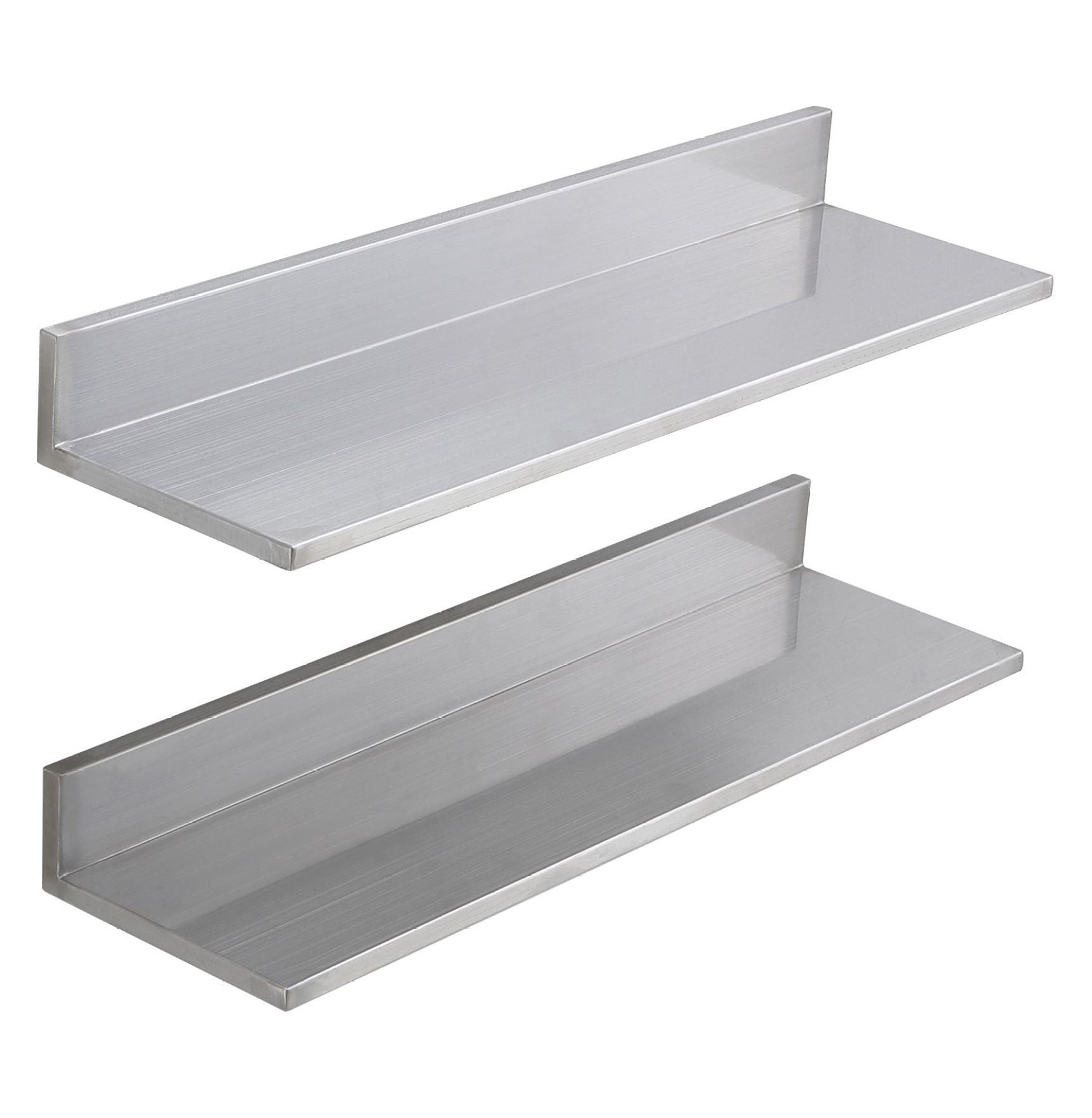 Stainless Steel Shelf 8.6x30 inch, Wall Mounted Floating Shelves with Backsplash, 44lbs Capacity, Heavy Duty Storage for Kitchen, Restaurant, Bar & Hotel