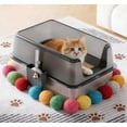 thumbnail image 2 of Royalbelle Black Stainless Steel Cat Litter Box, Large Enclosed Metal with Lid, 2 of 7