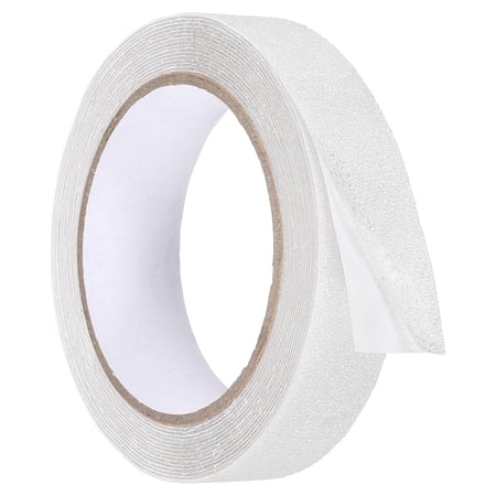 Uxcell Rubber Grip Tape 1 in x 16 ft Non-Slip Tape with Texture Waterproof Adhesive Non-Abrasive Grip Tapes for DIY Tools Indoor & Outdoor Stair Steps Ramp Transparent
