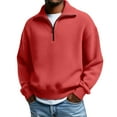 thumbnail image 5 of NMMUED Women Quarter Zip Pullover Winter Tops for Women Womens Tops Casual Knit Top Womens Pullover Sweaters Knitted Sweater Knitted Tops for Women Red XL, 5 of 9